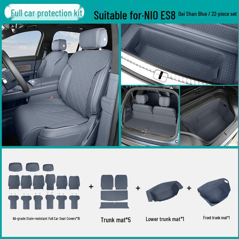 NIO ES8 Front & Rear Trunk Mat: Full-Coverage Leather Protection for 26 Models