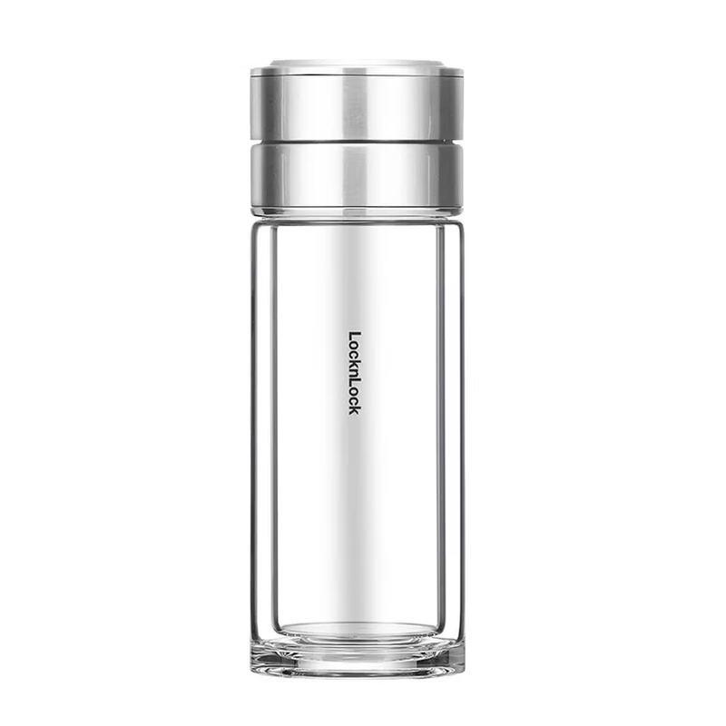 LOCK&LOCK LLG6013 Double-Layer Glass Tea Infuser Bottle