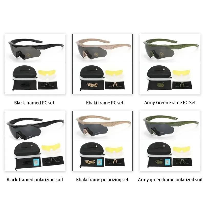 Taktische Brille CS Airsoft Winddicht Armee Schießen Polarisierte Brille HD 3 Linsen Motorrad Radfahren Outdoor Sichere Brille