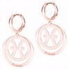 Gold Plated Earrings with the Zodiac Sign Pisces Pisces Zodiacs Silver 925
