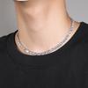 European Hip Hop Rectangular Zircon Necklace Ins Personality Simple Tennis Chain Street Niche Copper Clavicle Chain