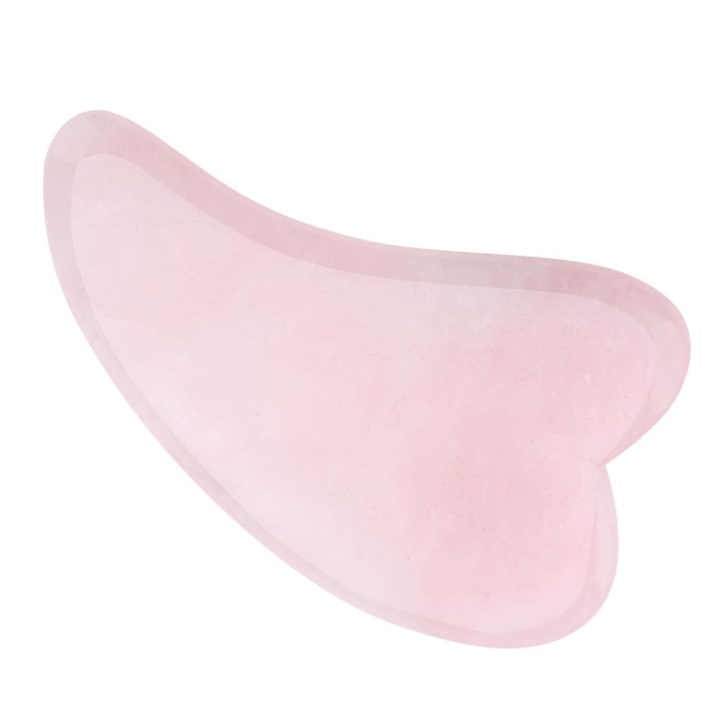 Natural Rose Quartz Scrapping Plate Health Healing Care Massage Stone