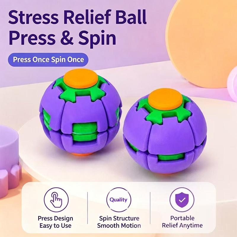 3D-gedruckter Fingerspitzen-Spin-Fidget-Ball Druckklick-Verformungsspielzeug Multifunktionaler sensorischer Stressabbau für Zuhause Büro Außenbereich