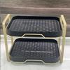 Cup Holder Storage Rack 2-Tier - Multifunctional Drying Rack with Drip Tray Drain Organizer for Wine Tea Coffee Glasses & Cups