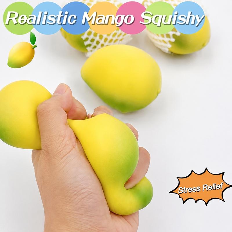 Strawberry Squishy Fidget Toy Stress Relieving Strawberry Squeeze Simulation Mango Banana Slow Rebound Stress Relief Toy Gifts