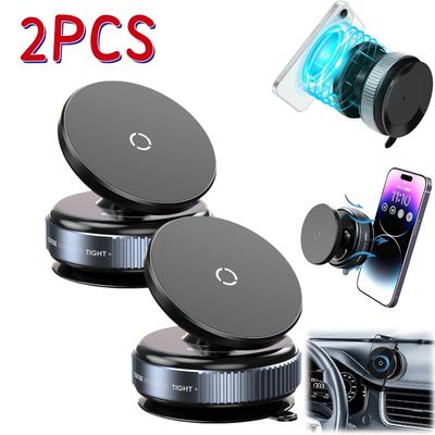 Car Magnetic Phone Holder Vacuum Suction 360° Rotation For Tesla Mirror Wall For iPhone 12~16 Series All Smart Cell Mobile Phone
