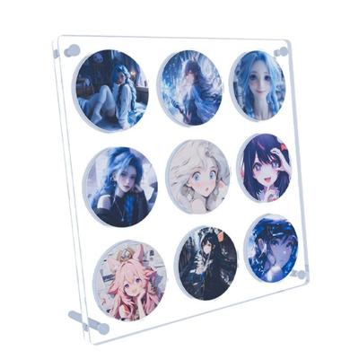 IMPACT Online Acrylic Badge Display Case for 65 Mm Badges, 9 Slots
