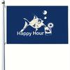 1pc Multi-Size Optional Fun Print Flag, Suitable for "Happy Hour" Fish, Easy To Hang. Perfect for Decorating Festivals, Parties, Or Any Indoor/Outdoor
