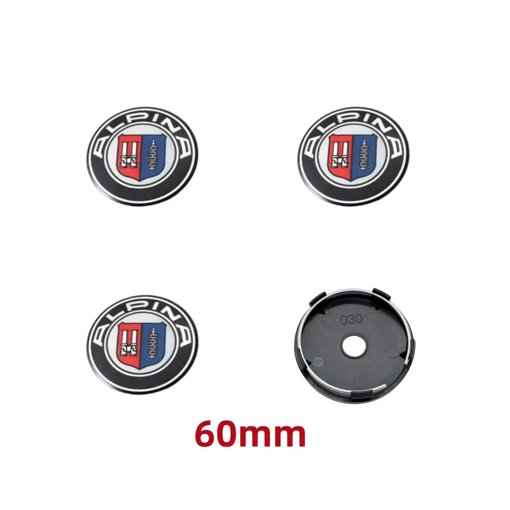4pcs 56mm 60mm 65mm 68mm For ALPINA Emblem Logo Car Wheel Center Cap Hub Cover Badge Car Styling Accessories For E46 E90 F10 f30
