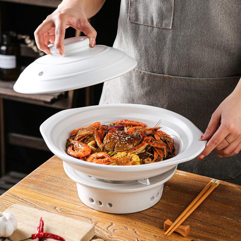 ZISIZ Ceramic Alcohol Stove Dry Pot Casserole