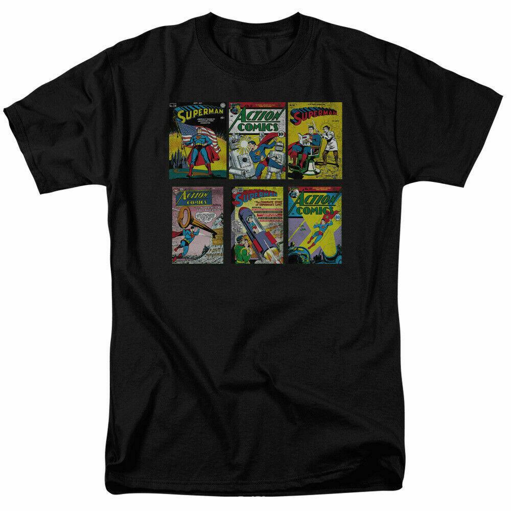 26 Superman SM Comic Covers T Shirt Licensed Comic Book Movie Tee Black Unisex T-Shirt M