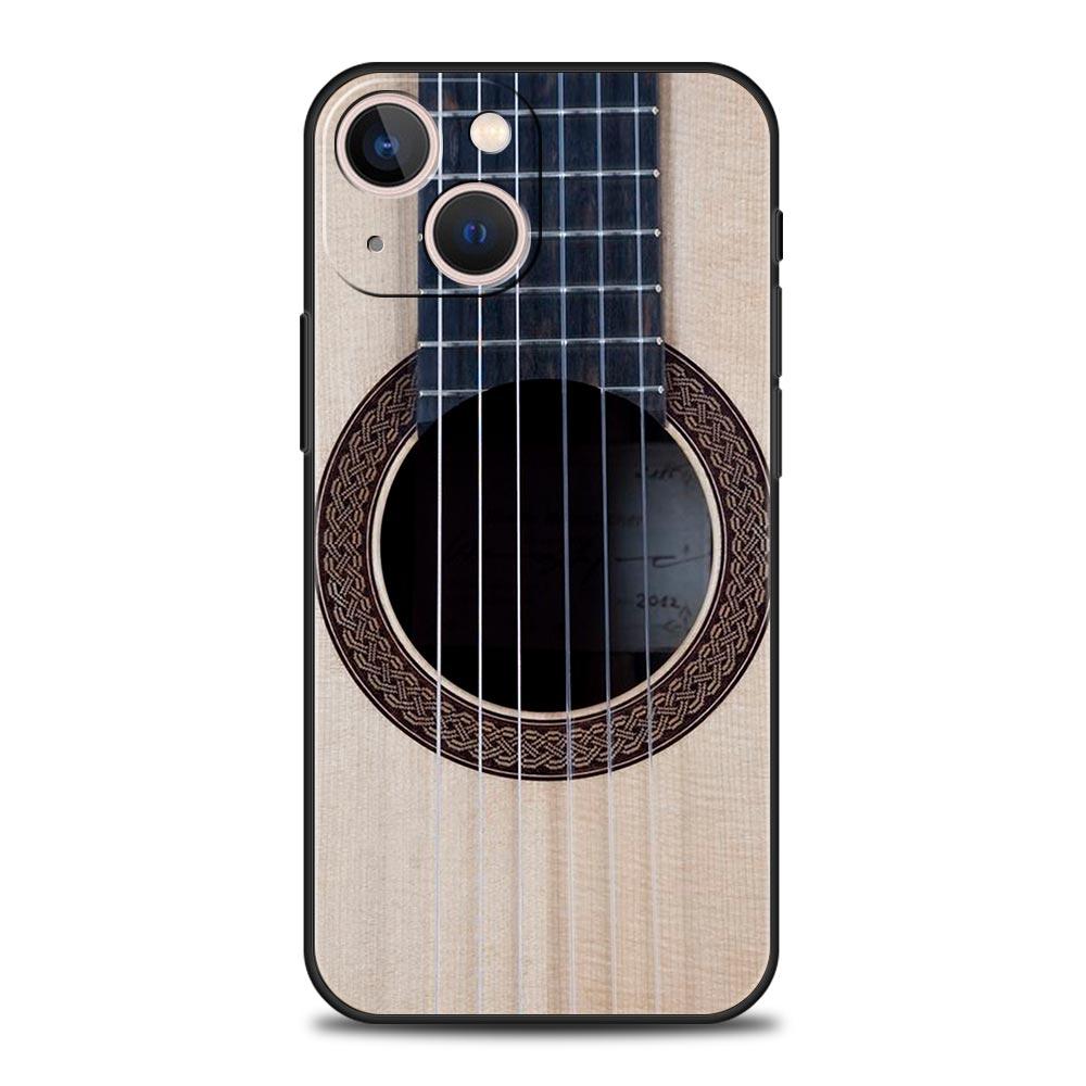 Music Instrument Guitar Piano Luxury Phone Case For iPhone 11 14 15 Pro MAX 12 13 Mini 7 8 Plus X XR XS SE Silicone Cover Funda