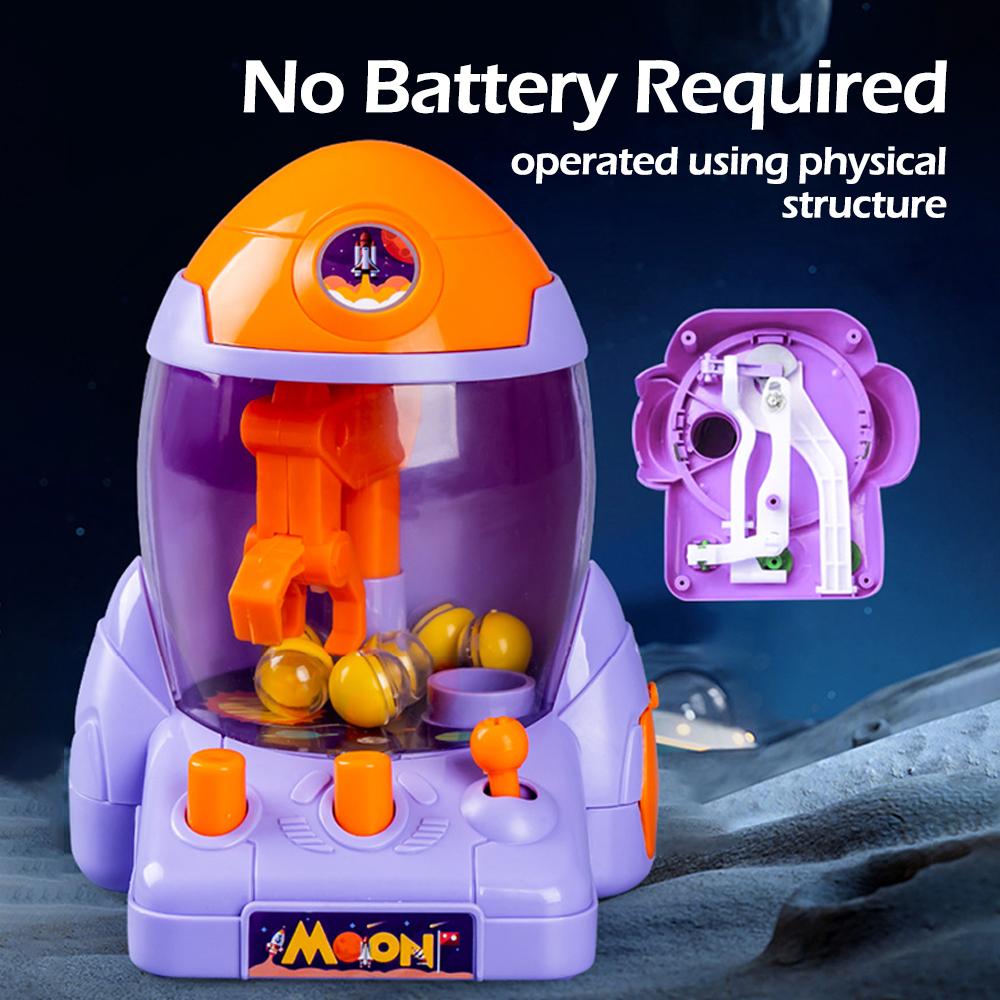 Mini Claw Crane Doll Game Machine Space Rocket Crawler, Ball Pincer, Egg Twister - Halloween/Christmas Gift To Win Prizes!