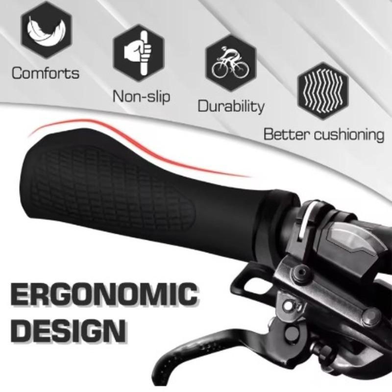 1 Pair Bicycle Handlebar Grip Shock Ergonomic Lockable MTB Mountain Bike Grips Cycling Accessories Bicycle Parts