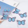 6pcs Sequins Butterfly Honeybee Clothes Patch Iron On Applique DIY T Shirt Fabric Sticker(Blue