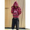 Oversized Y2K Hooded Zip-Up Sweatshirt With 3D Print Loose Fit Streetwear Teens Adults