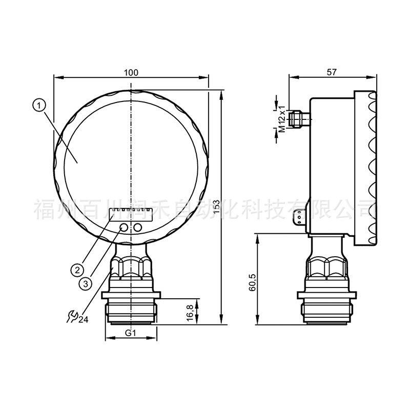 PG2797 ifm Flush-Mount Pressure Sensor with Analog Display - New, In Stock PG2797