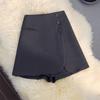 Women's Gray High-Waist A-line Wide Leg Skirt Shorts - Spring/Summer 2025 Collection