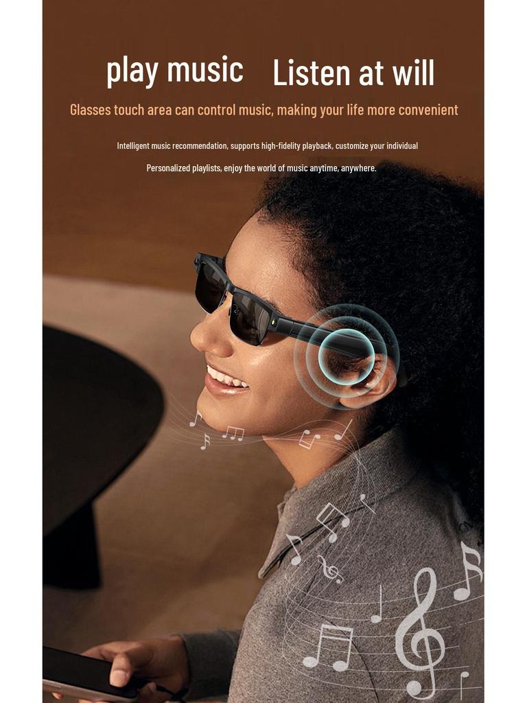 Lunettes Métalliques Bluetooth Intelligentes: Changement de couleur, Lecture de musique, Caméra 8MP, Traduction globale