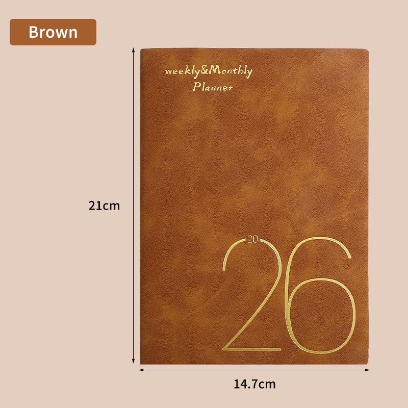 In Stock: 2026 English Weekly Planner A5 - Cross-border Agenda & Yearly Calendar Book