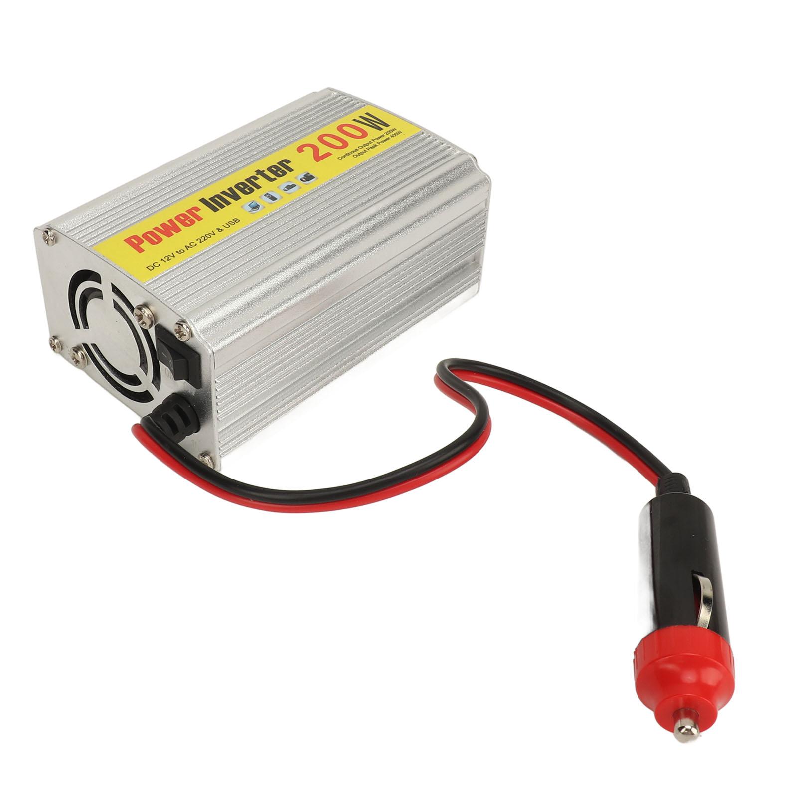 

Инвертор питания 200 Вт DC 12 В в AC 220 В безопасный автомобильный преобразователь питания с USB-портом для телефона планшета