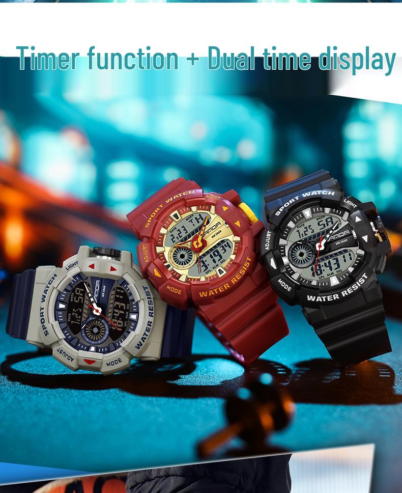 Sanda Unisex Luminous Sports Watch: Trendy, Waterproof, and Ideal for High School Students