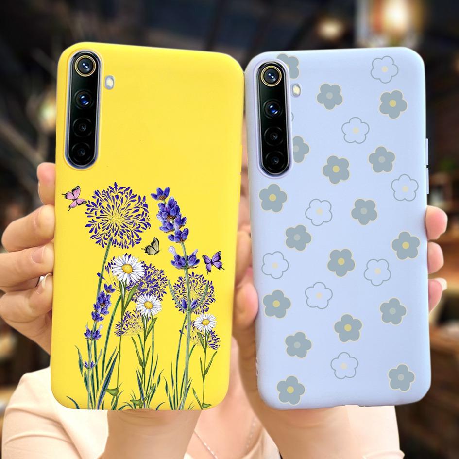 For Realme 6 6 Pro Case Cute Milk Cow Flower Patterns Soft Back Cover For OPPO Realme 6 6S 6Pro RMX2061 Coque Funda Realme6 Capa