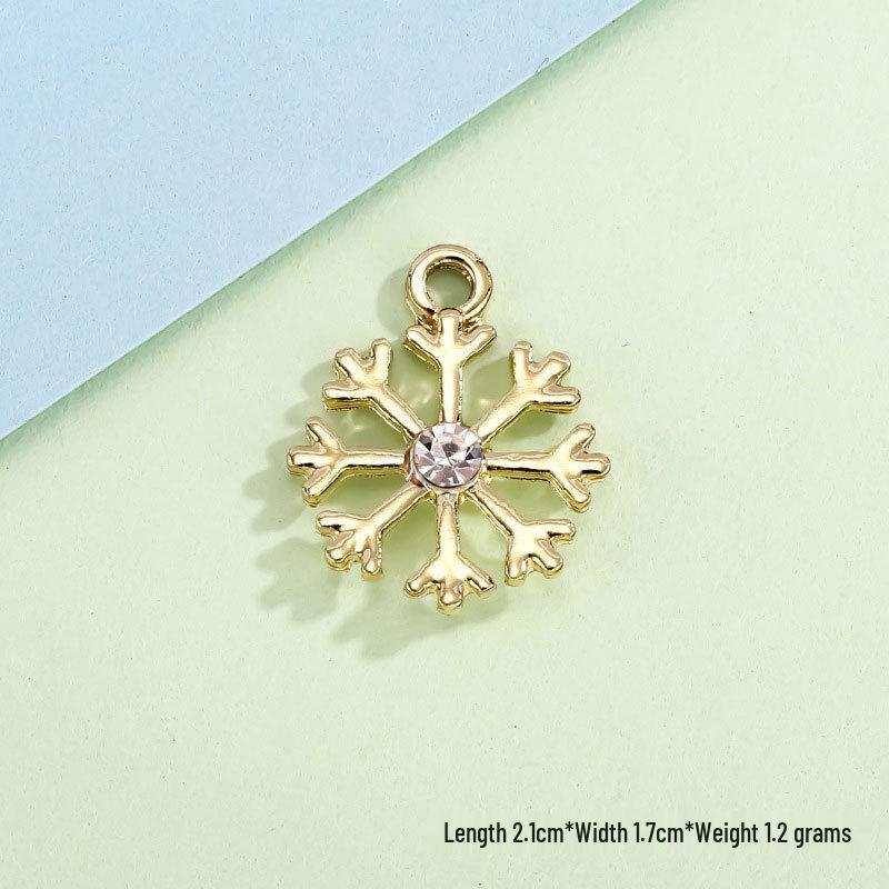 Snowflake Rhinestone Charm Pendant for DIY Jewelry: Christmas Alloy Accessory for Women’s Bracelets, Necklaces, and Earrings