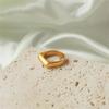 eManco 18K Gold Stainless Steel Ring - Smooth Punk Hip Hop Style for Men & Women
