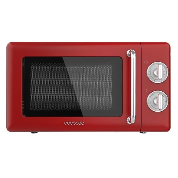 Cecotec 20 L Mechanical Microwave Proclean 3010 Retro Red: 700 W 6 Levels Timer Defrost Mode