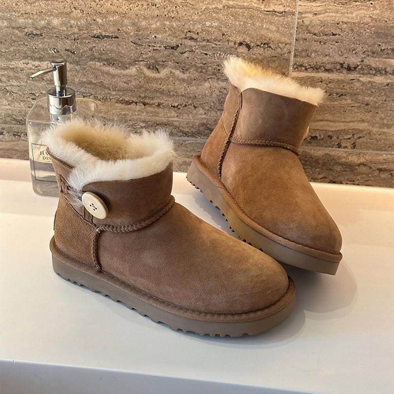 Women's large size soft sole heightening warm fur one winter non-slip snow boots plush lining outdoor sports cotton boots