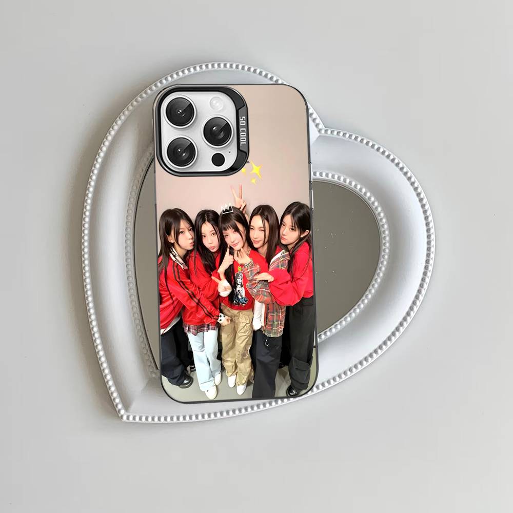 I-illit KPOP For Iphone 15 14 13 Plus 17 16 12 11 Pro Max Matte Colored Silver Luxury Phone Cover
