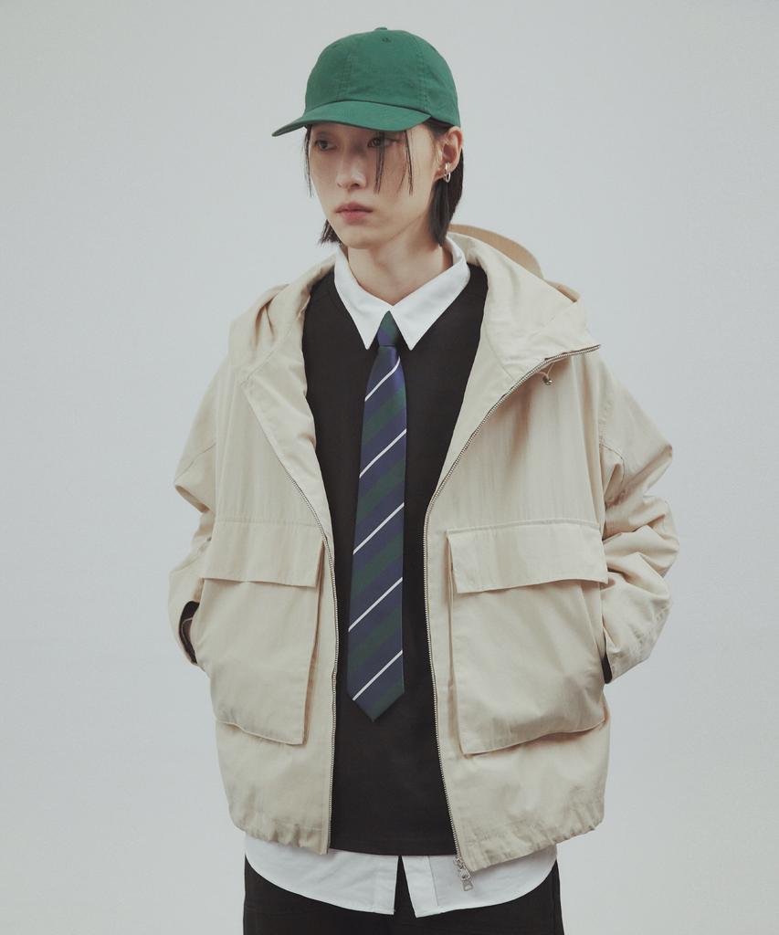 Concent12 Mark Hooded Jacket Beige