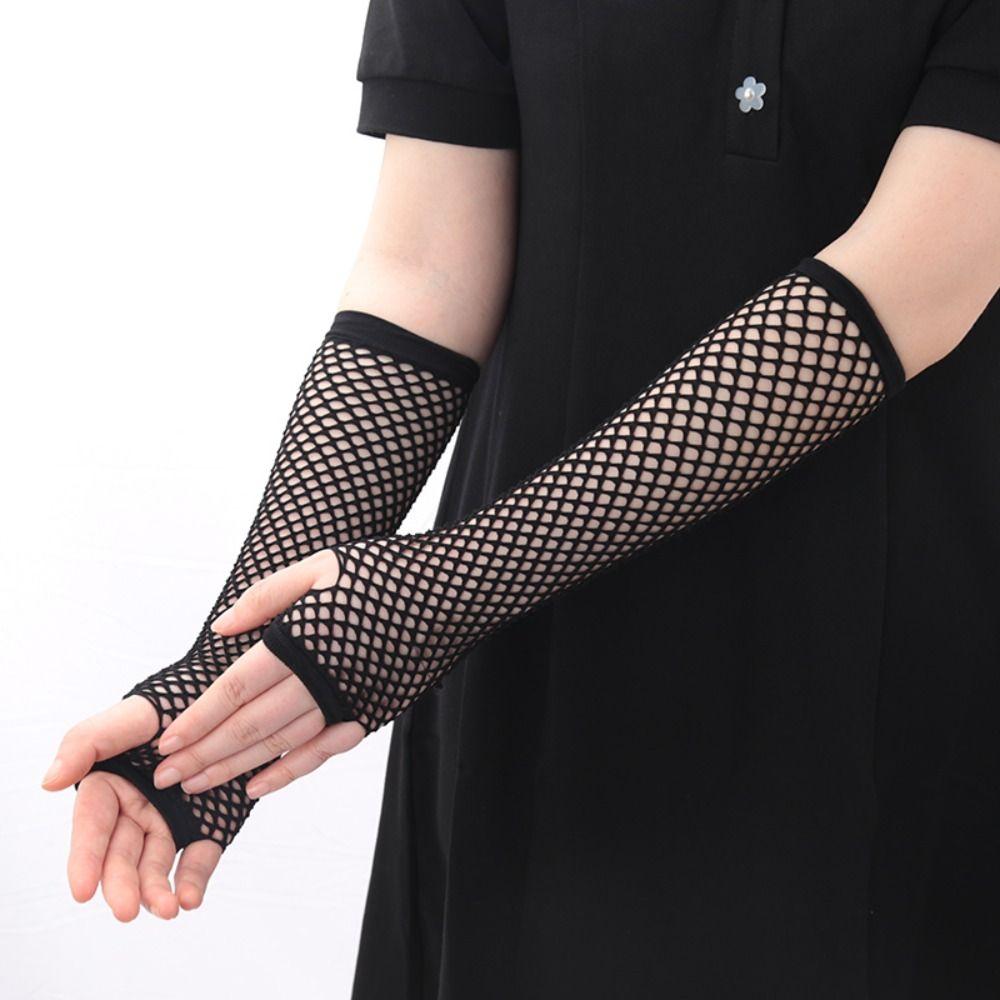 Stretch Fingerless Gloves Half Finger Girl's Long Gloves Arm Warmer Gloves Nightclub Party