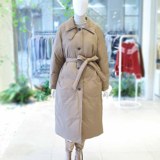 Olive de Olive Belted Collar Long Padded Coat YP5WH251