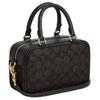 Coach Satchel 18 Brand Logo Zipper Closure Coated Canvas Shoulder Crossbody Handbag Small Women Handbags Dark-Brown CW197-IMXAQ