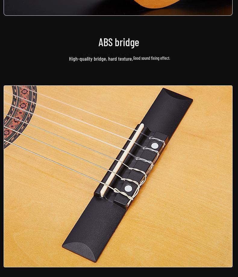 30-Inch Classical Guitar, All Linden Wood, Gloss Finish, Rounded Corners