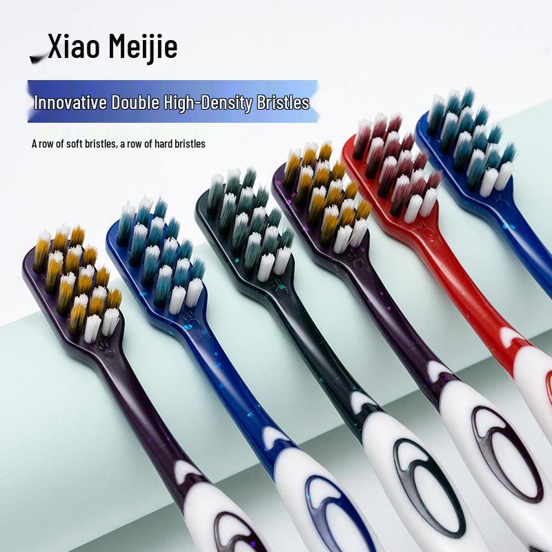 Three Smiles Soft & Hard Bristle Adult Toothbrush with Large Head and Gum Protection
