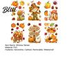 Autumn Theme Window Ornaments 6 Sheets Harvest Stickers Thanksgiving Cartoon Static Cling Decorations with Pumpkin And Scarecrow Clings Pumpkins