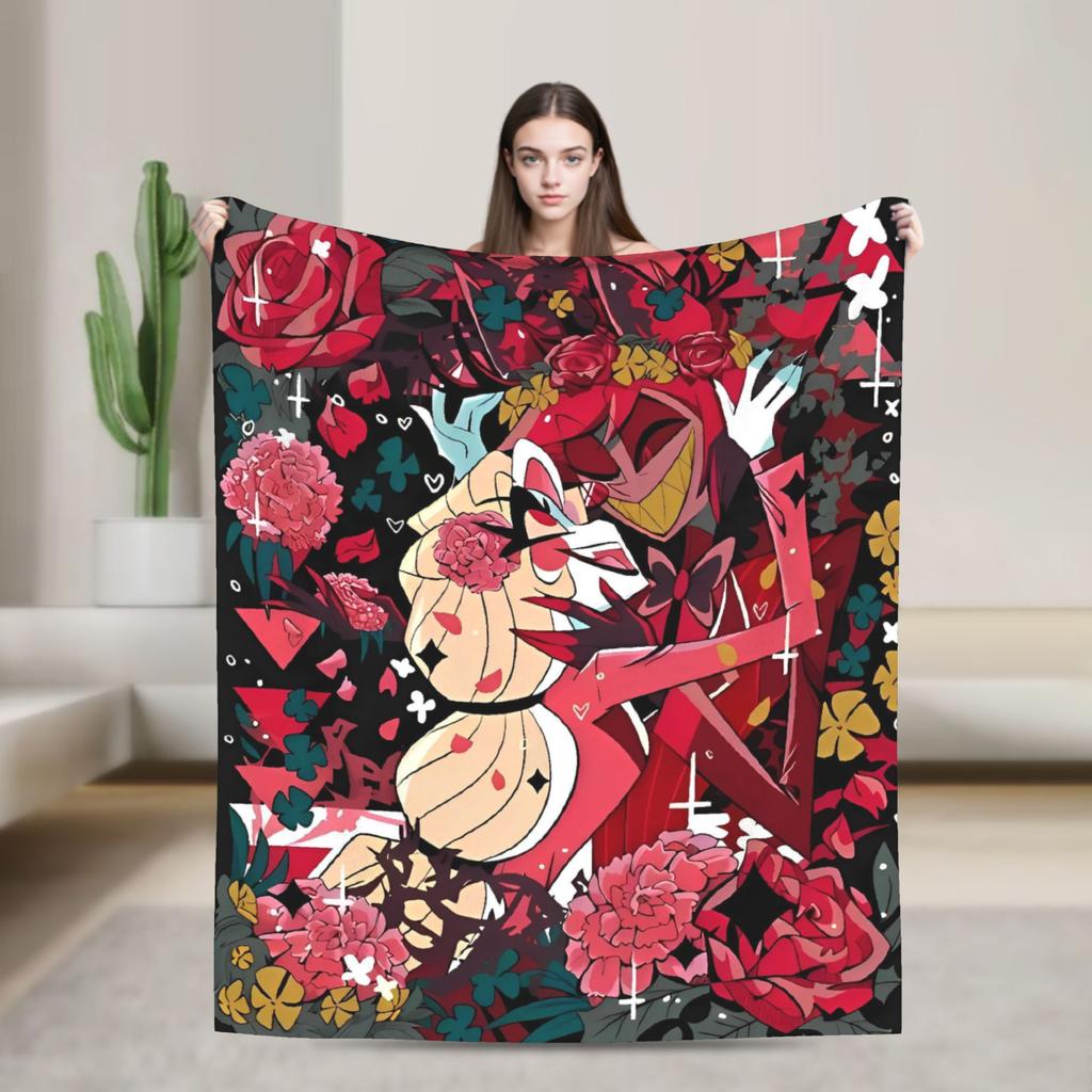 VOX H-Hazbin Hotel Alastor Game Flannel Blankets Super Soft Throw Blanket for Home Decor Office Print Bedspread Sofa Bed Cover