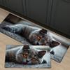 Süße hervorlugende graue Katze Langer Küchenläufer, Rutschfeste wasserabsorbierende Tierdruck-Läuferbodenmatte für Flur Heimdekoration