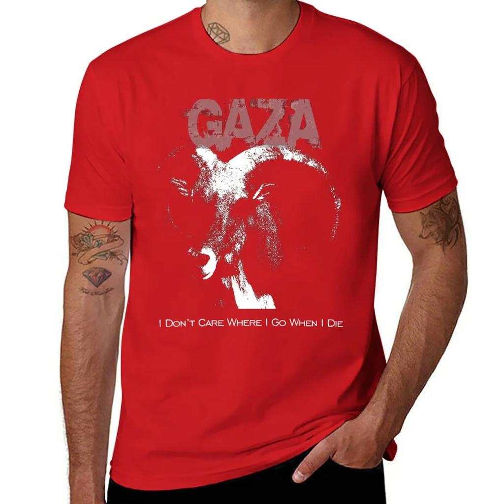 Gaza - I Don't Care Where I Go When I Die - Grindcore T-Shirt Sports Fans Plus Size Tops Vintage Clothes Mens Tall T Shirts