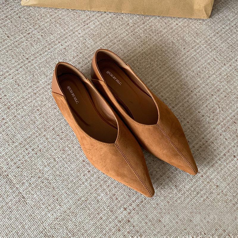 Fashion Fashion Pointed Toe Ladies Flats Slip On Shoes Soft Female Shallow Women Flats Shoes With Height Increasing Footwear