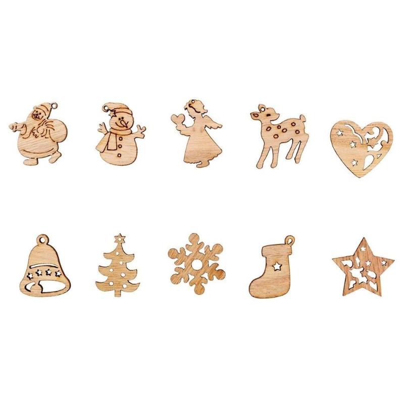 100 pezzi/set di trucioli di legno di Natale