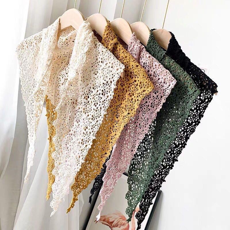 Small Shawl Short Sunscreen Wraps Small Scarf Outside Spring and Summer Thin Flower Lace Hollow Shawl