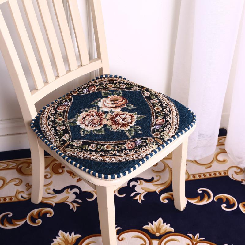 Chenille Non Slip Chair Cushion With Floral Pattern For Home Dining And Office