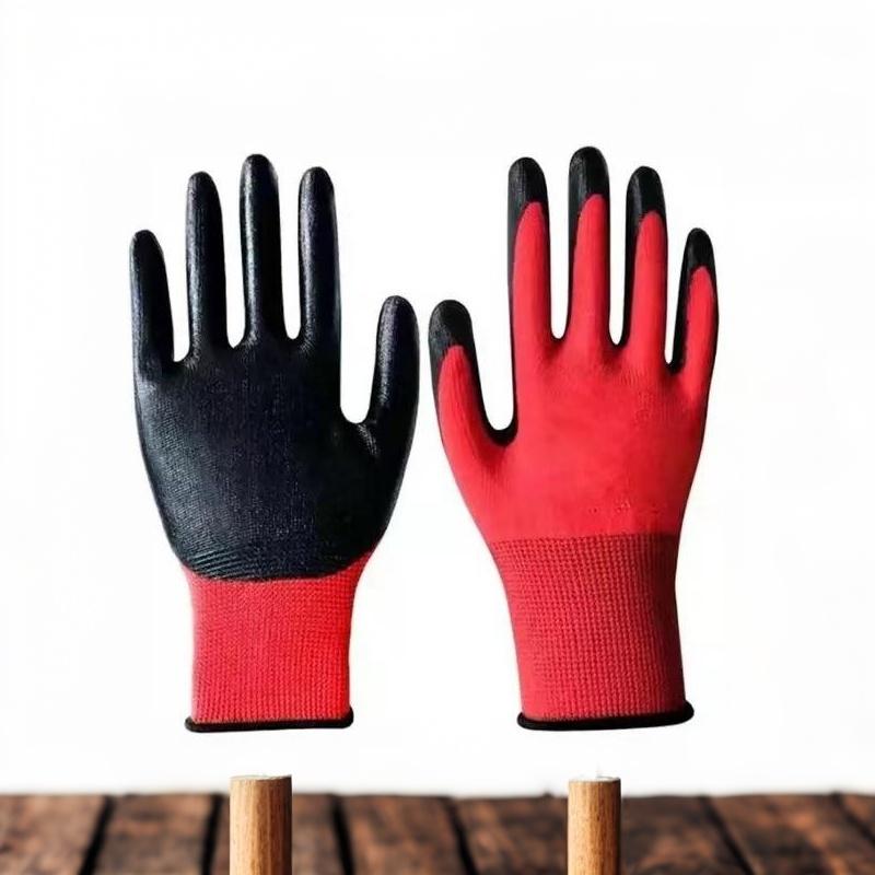1 Pairs Nitrile Coated Work Gloves Non-Slip Knit Safety Protective Gloves Industrial Labor Building Construction Work Gloves