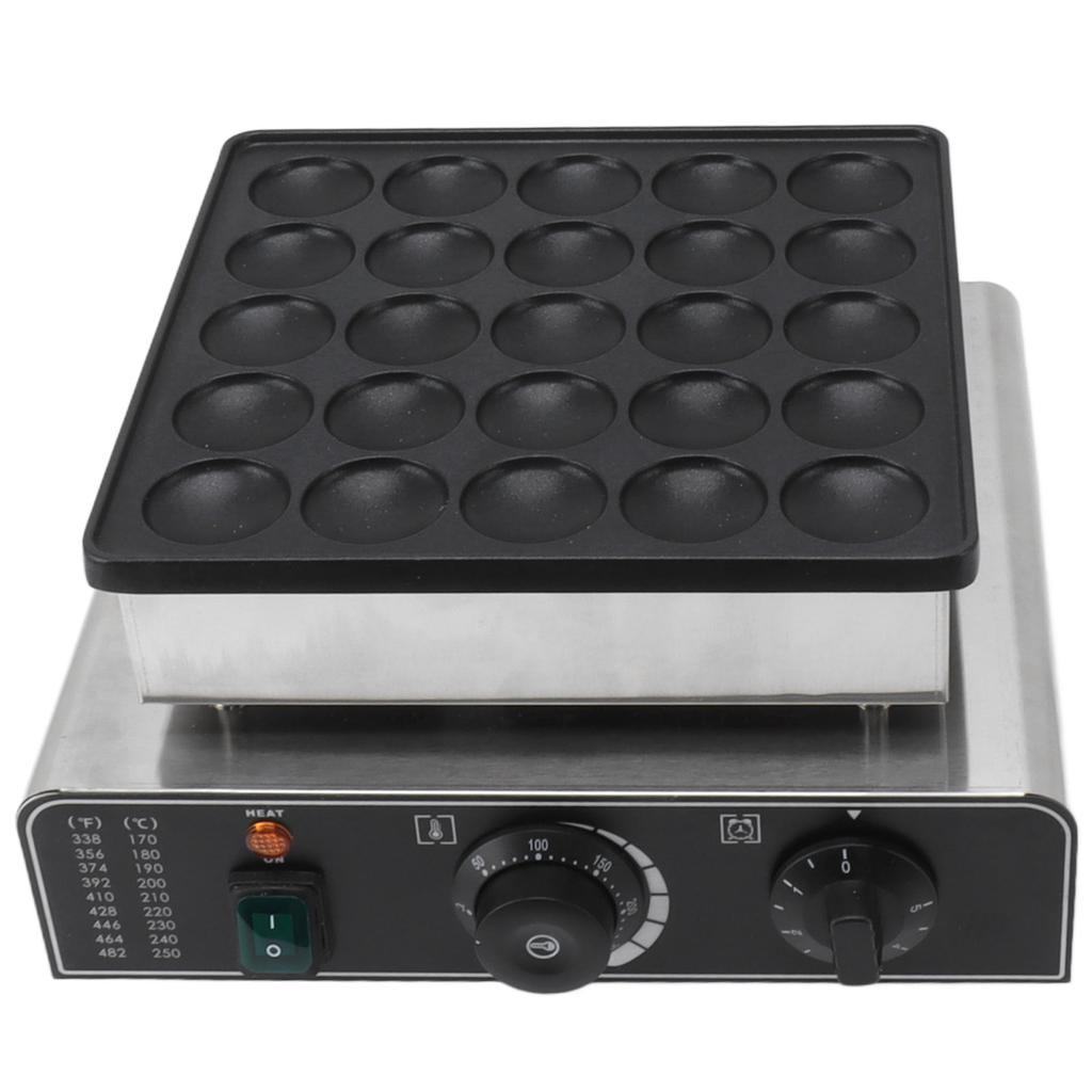 Mini Dutch Pancake Baker 850W 25PCS Non Stick Pie Muffin Waffle Maker Machine for Home Kitchen
