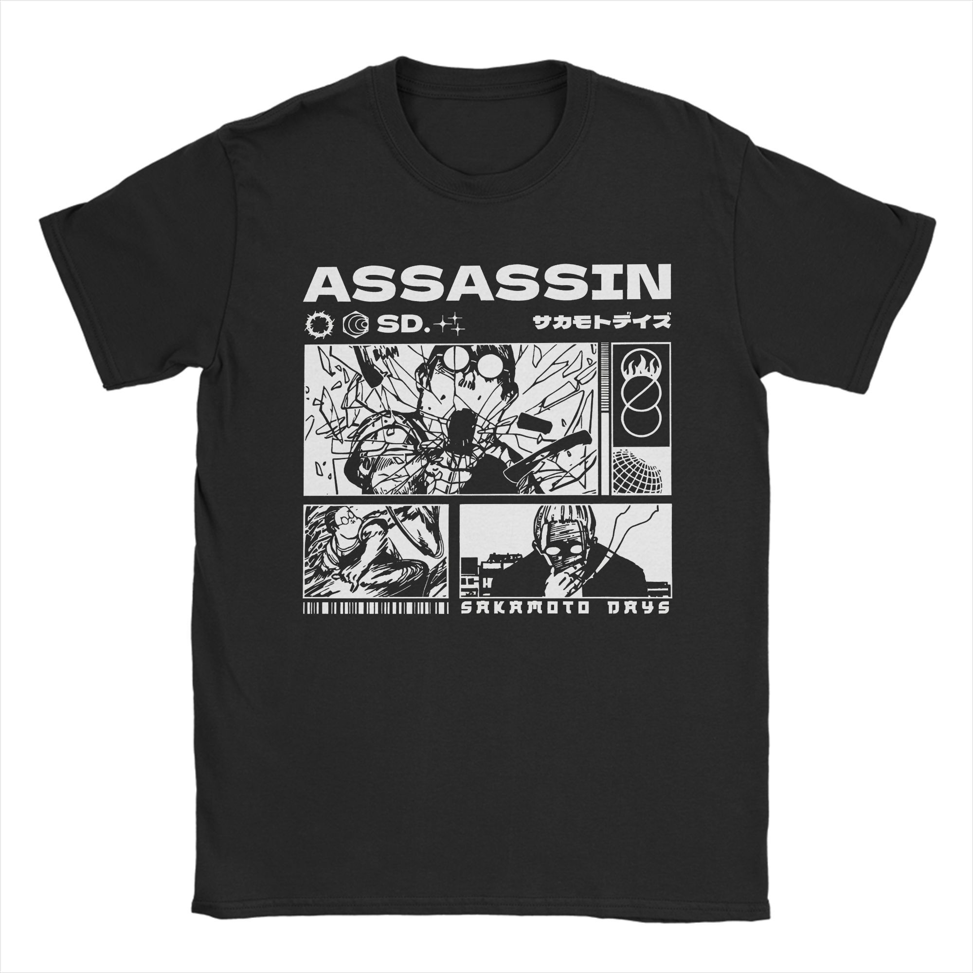 

Каваї Футболка Sakamoto Days Чоловіча 100%Бавовна Короткий Рукав Манга Аніме Круглий Виріз Літні Топи Сорочки 4XL