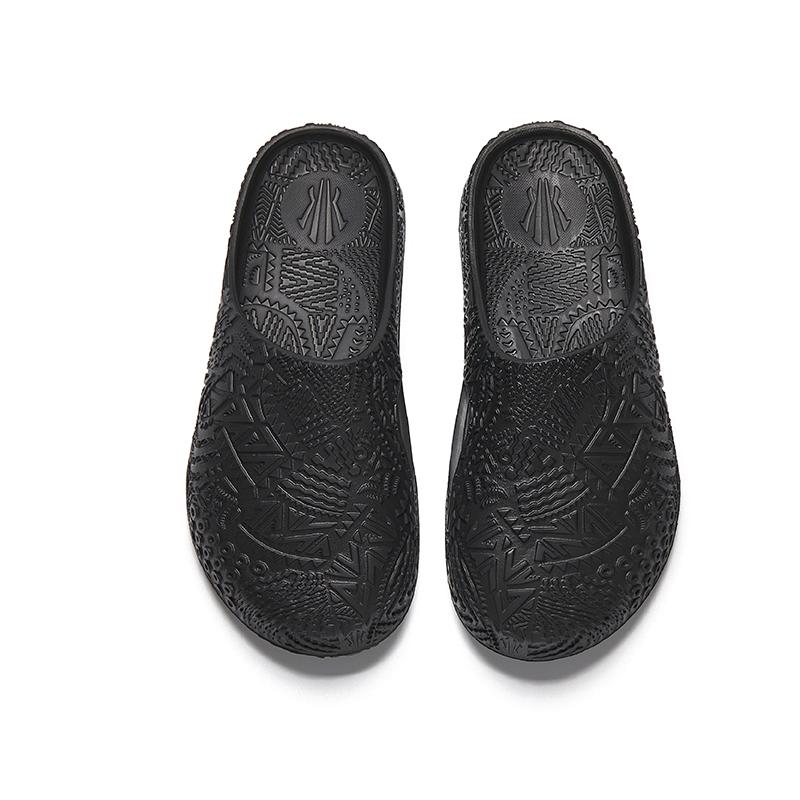 Anta Chinelo Hela Confortável Fashion Simples Antidesgaste Anti-Odor de Bico Fechado Chinelos Masculinos Preto 112531801-2
